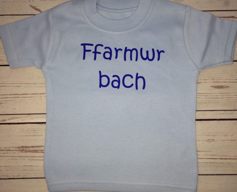 Crysau-t Cymraeg Hogyn glas/Boys Welsh T-shirts in blue 6-12 months