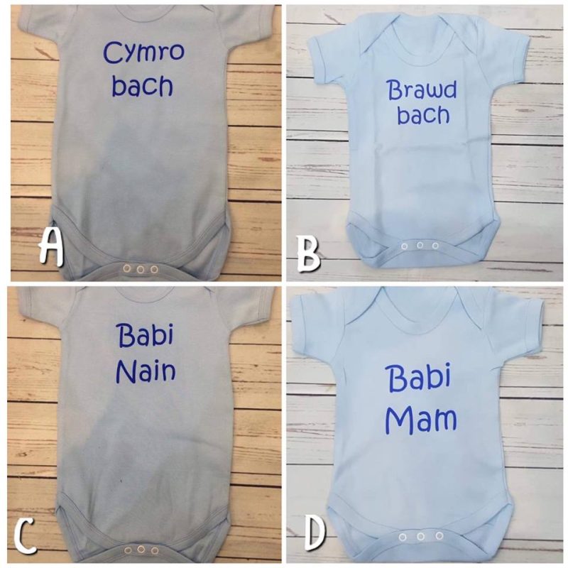 Festiau Cymraeg Hogiau glas/ Boys Welsh vests in blue 6-12 months - Image 2