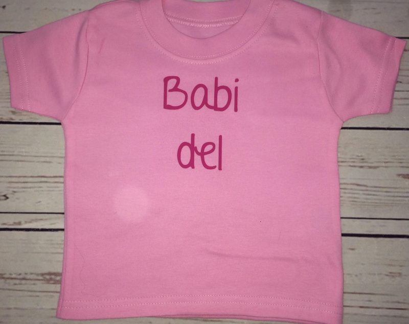 Crysau-t Cymraeg Genod pinc/ Girls Welsh T-shirts in pink  3-6 months