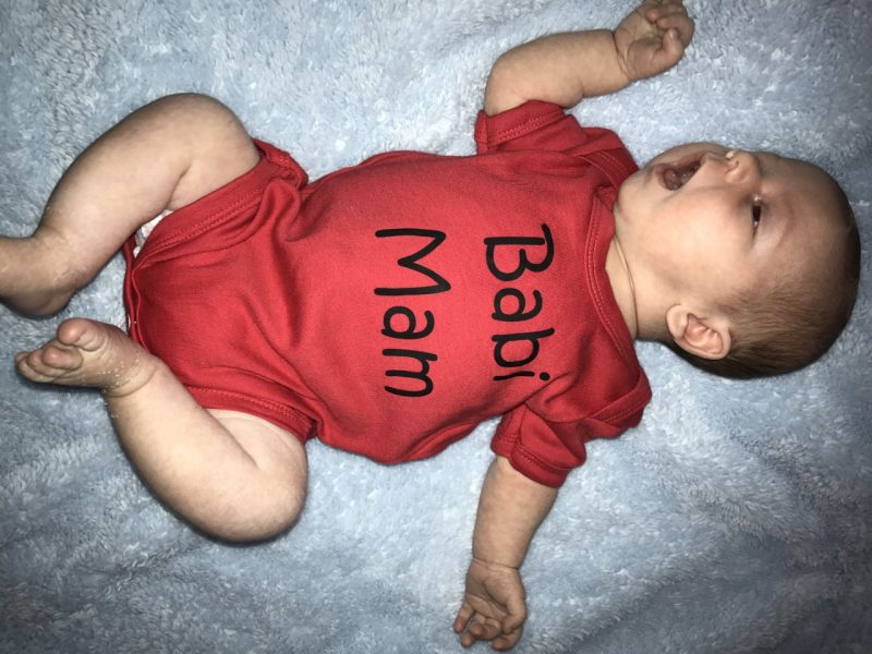 Personalised Baby Short Sleeve Vest/ Bodysuit in Red 3-6 Months - Image 2