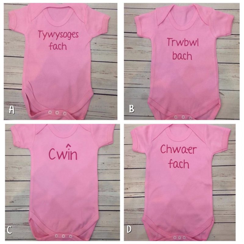 Festiau Cymraeg Genod  pinc/ Girls Welsh vests in pink  3-6 month