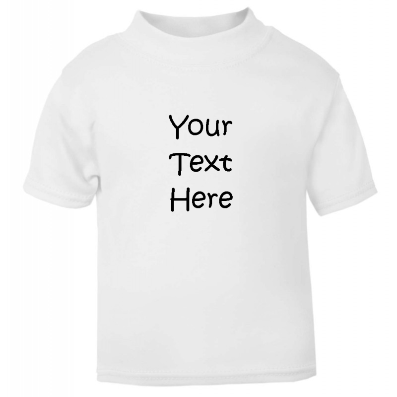 Personalised Baby T-Shirt in White from 0 to 6 Months