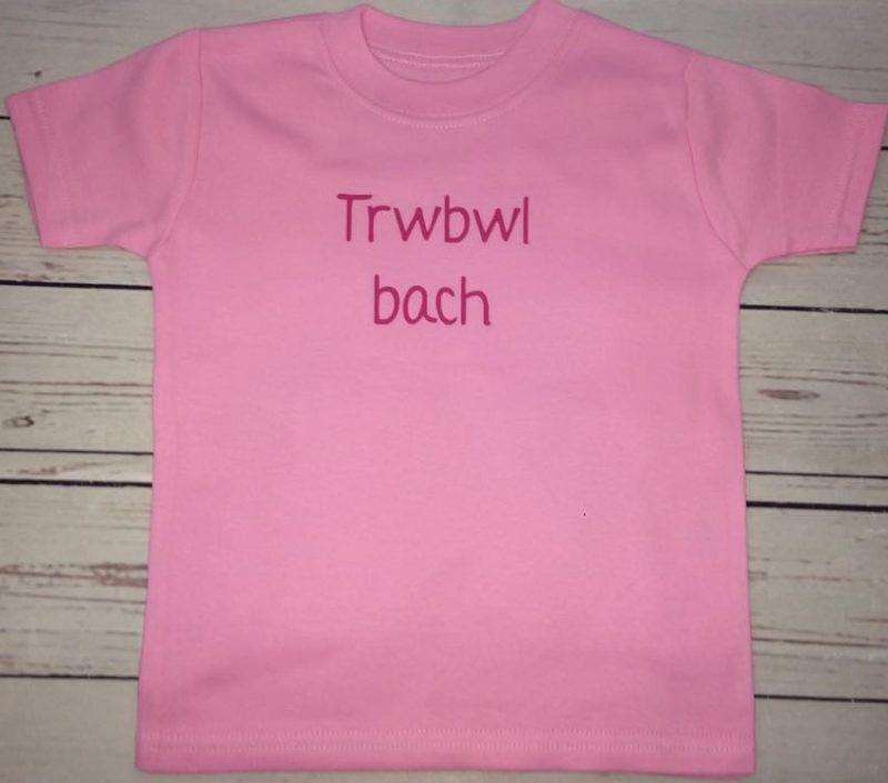 Crysau-t Cymraeg pinc a glas 5-6 oed/ Welsh T-shirts in pink and blue 5-6 years