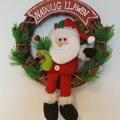 Nadolig Llawen Santa Door Sign