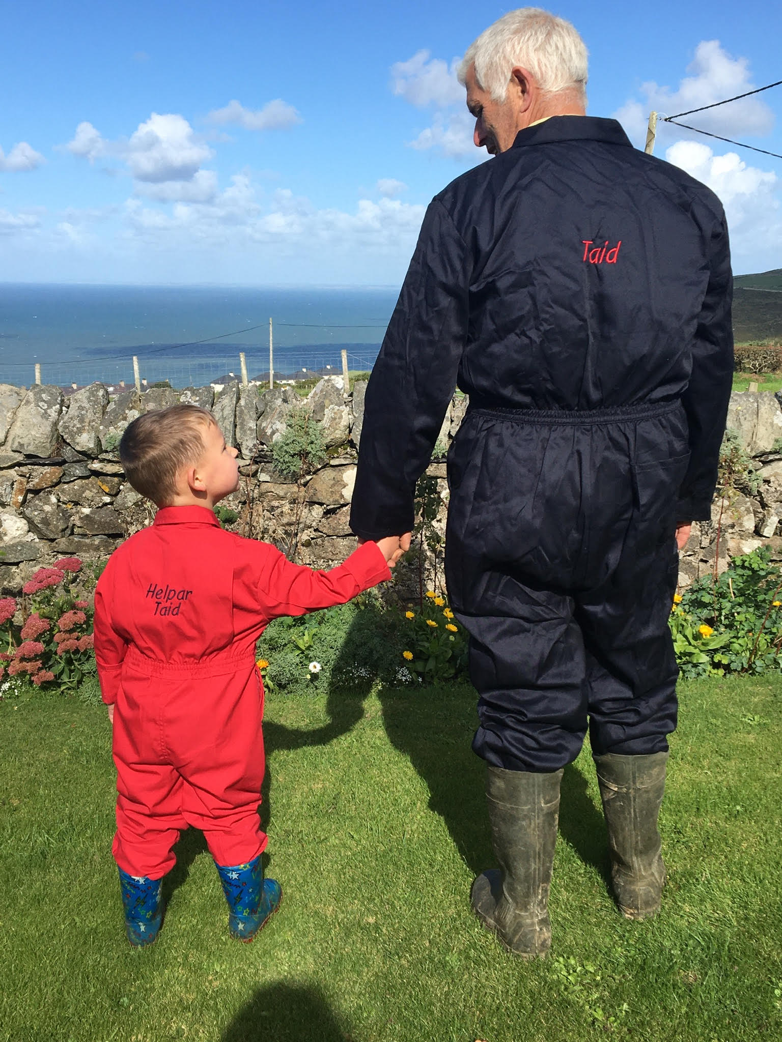 Personalised child coverall 1 13 years and adult sizes Pwyth Pistyll