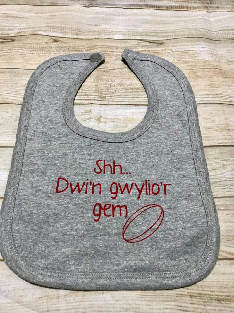Welsh set of three rugby bibs -grey - Image 3