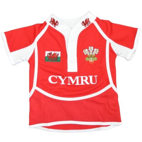 Cool Dry Children’s Welsh Rugby Shirt 7 13 years Pwyth Pistyll