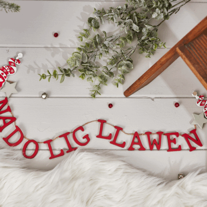 Nadolig Llawen Christmas wooden bunting - gonks