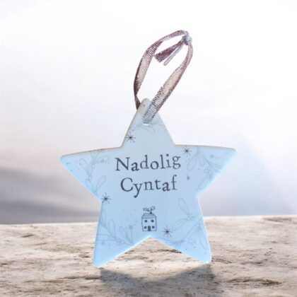 Nadolig cyntaf/ first christmas welsh decoration ceramic