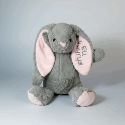 Personalised embroidered rabbit
