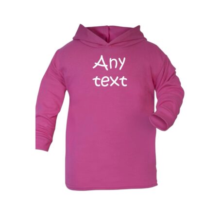 Cotton hoodie cerise any text 6 months- 6 years