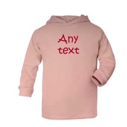 Cotton hoodie dusty pink any text 6 months- 6 years