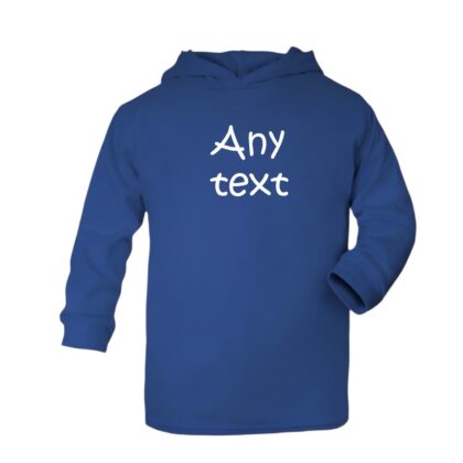 Cotton hoodie royal blue any text 6 months- 6 years