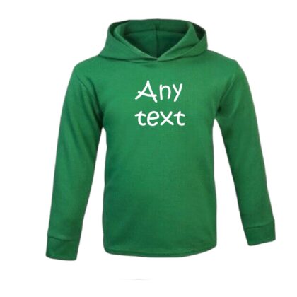 Cotton hoodie green any text 4-6 years