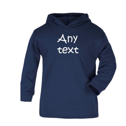 Cotton hoodie navy any text 6 months- 6 years