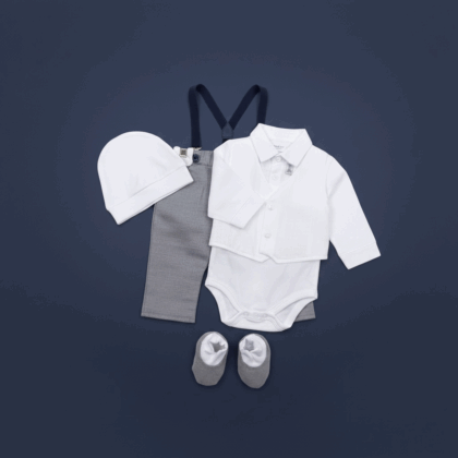 New baby set trousers short shoes and hat