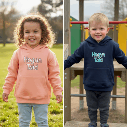 Hogyn/hogan Taid -welsh navy and salmon Hoodie 6months -6 years